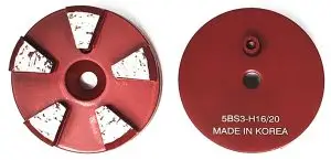 3" Round Metal Tooling - 5 Beveled Segments - Hard Bond (Red)