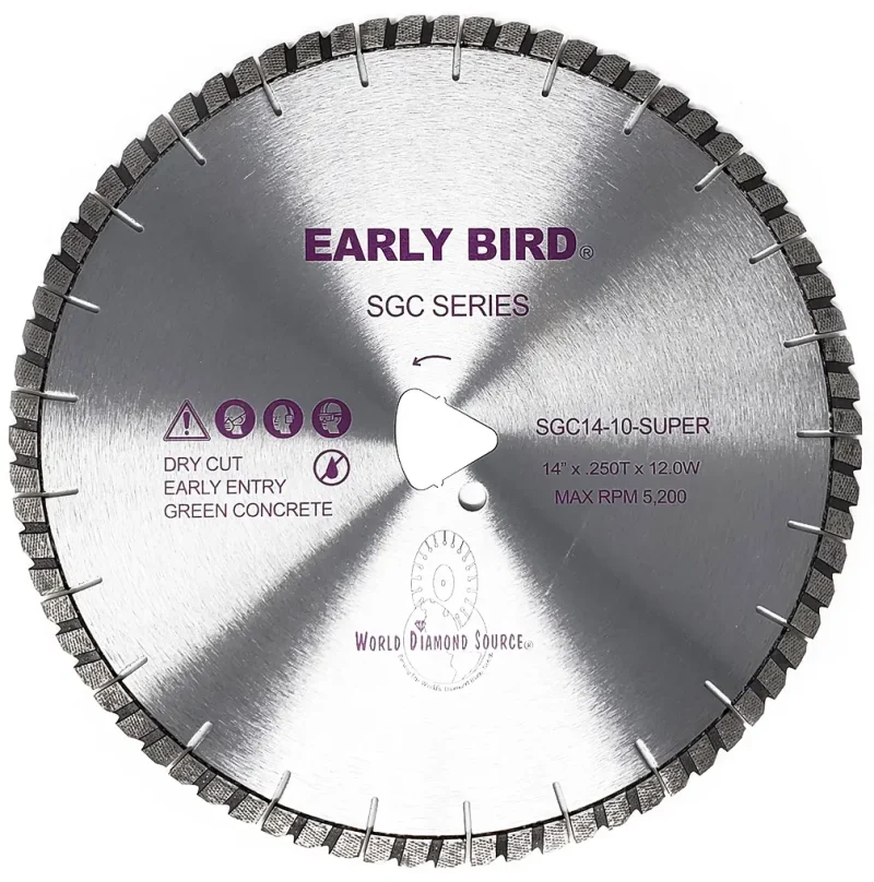 Sgc14_10_Super_W_Sct 14″ x. 250″ x sct – super green concrete early bird® early entry saw blades – purple series | world diamond source