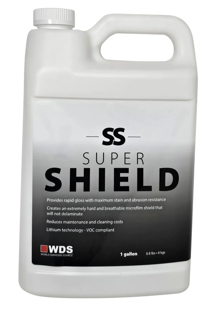 A white plastic container with a black and white label